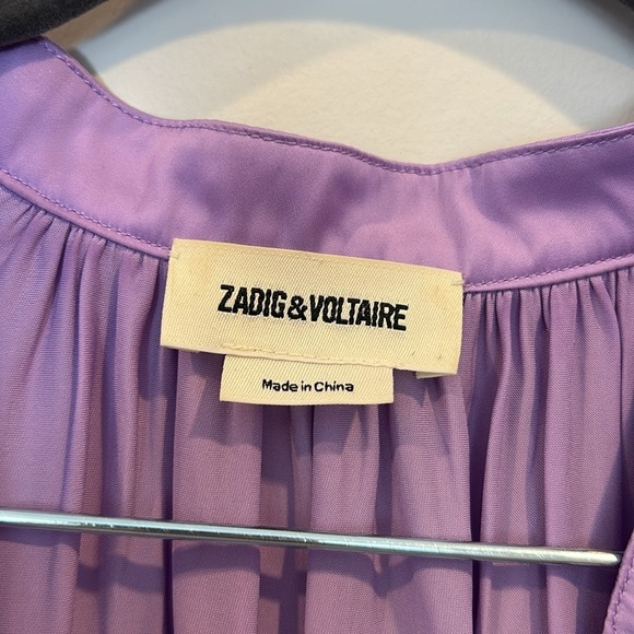 Zadig & Voltaire Tink Satin Pull Over top Purple - Picture 5 of 10